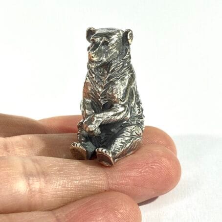 Heavy silver bear miniature - Image 2
