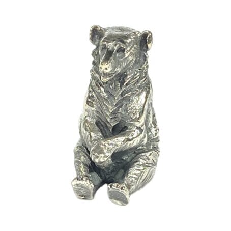Heavy silver bear miniature
